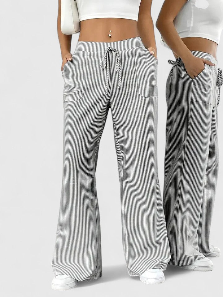 Manon – Comfortabele wide leg broek met strepen