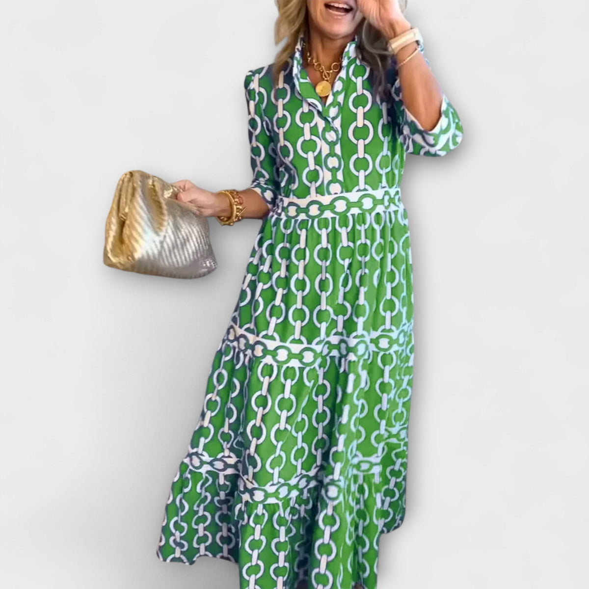JULIANA | MIDI-JURK MET KETTINGPATROON