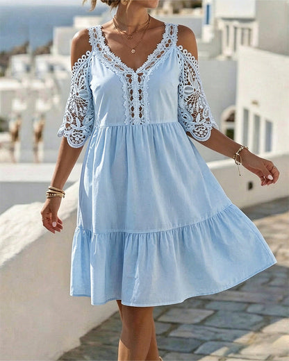 Lisette | Off-Shoulder Kanten Jurkje
