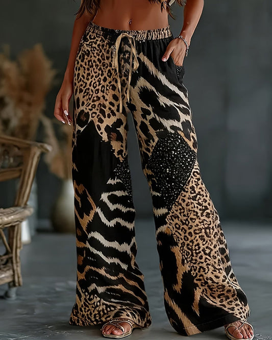 Christa | Comfortabele broek met luipaard print