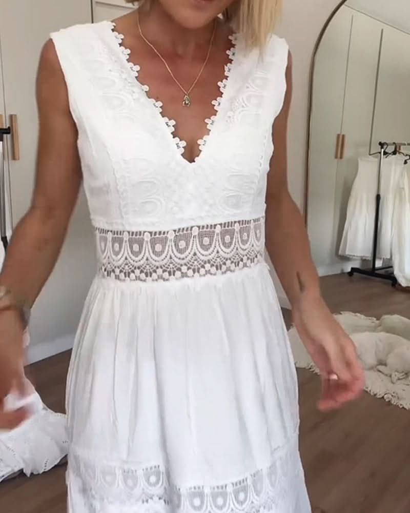 Jacqueline | Kanten V-hals Cami Jurk