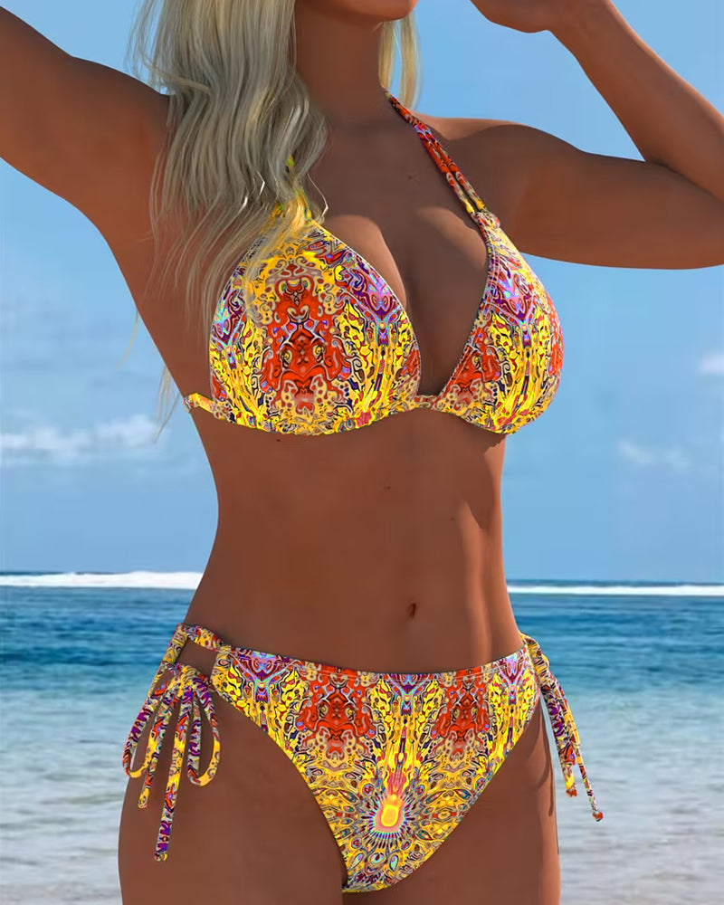 Bikini Kleurrijk Halter Druk