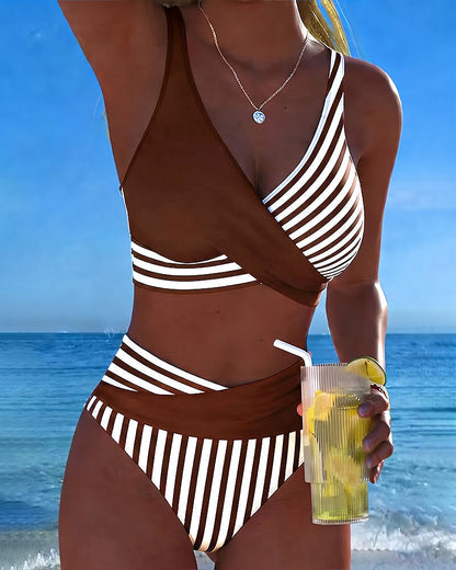 Bikini Kruzende Strepen Gedrukt