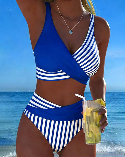 Bikini Kruzende Strepen Gedrukt