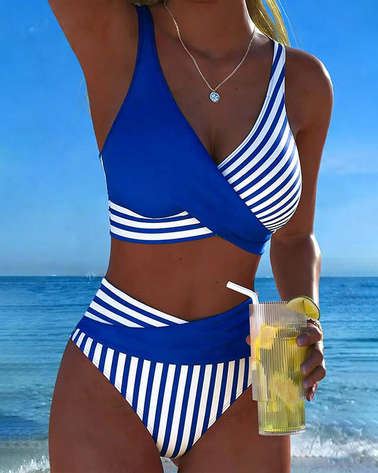 Bikini Kruzende Strepen Gedrukt