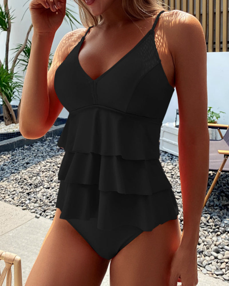 Lia - Elegante Badpak met Stijlvolle Rimpels