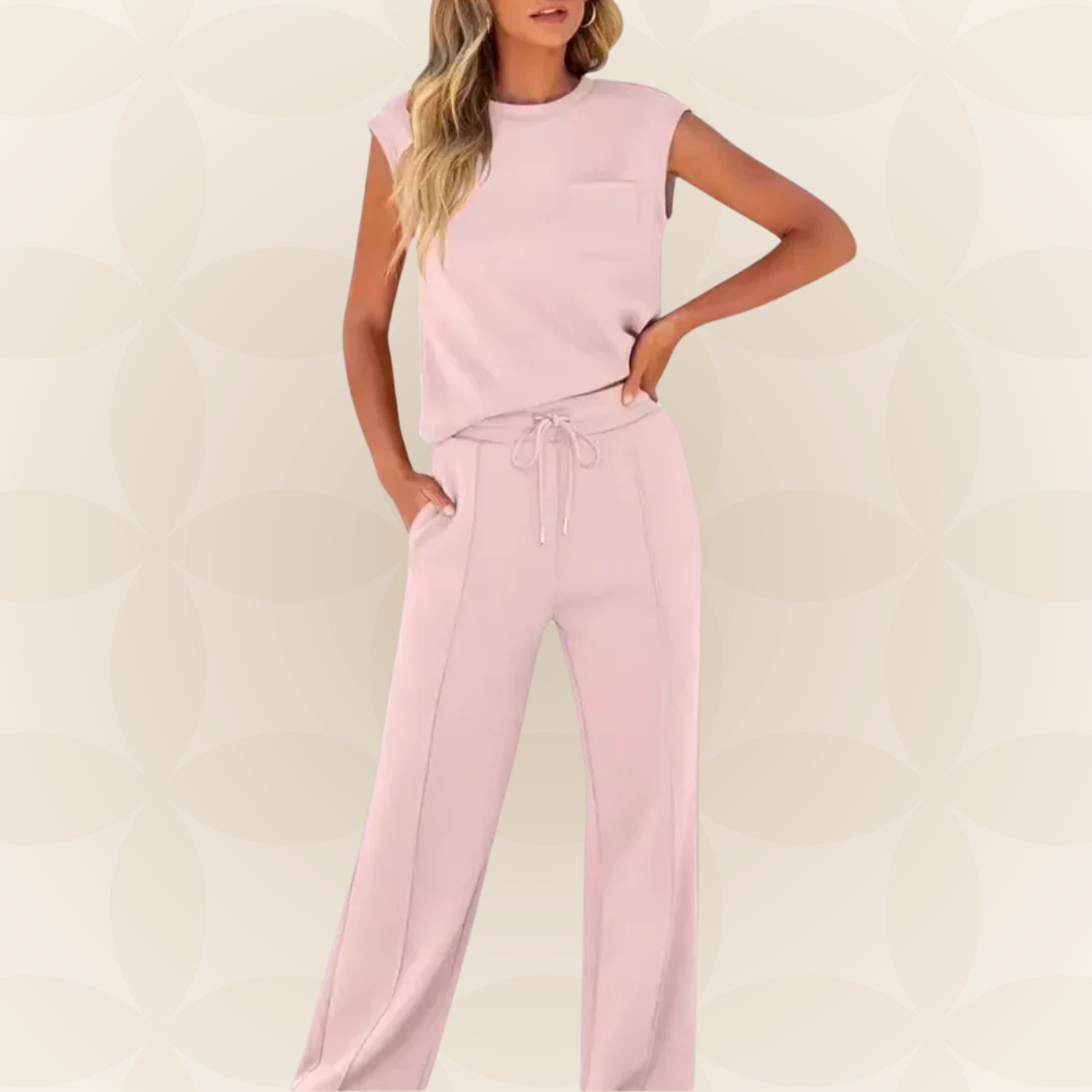 Anna – Casual Zomer Lounge Co-ord Set - Grijs