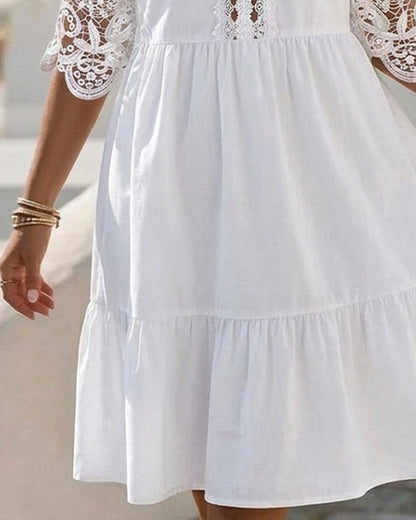 Lisette | Off-Shoulder Kanten Jurkje