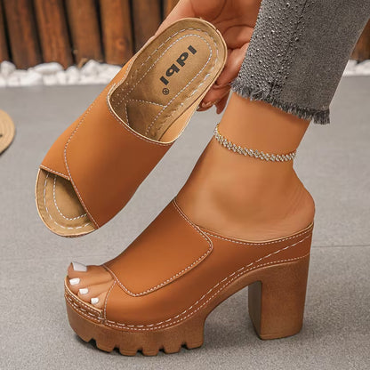 Hilde | Orthopedische sandalen met hoge hak en open tenen