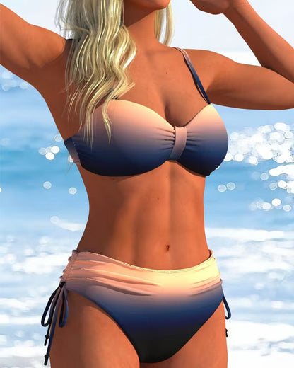 Bikini Kleurverloop Patroon Met Koord