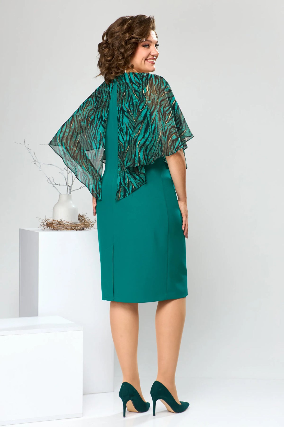 Jolanda - Chique knielange Chiffon Jurk