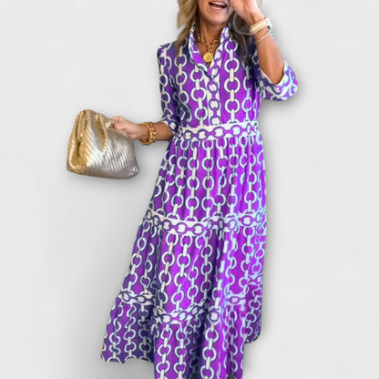 JULIANA | MIDI-JURK MET KETTINGPATROON