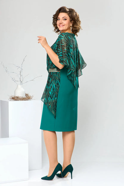 Jolanda - Chique knielange Chiffon Jurk