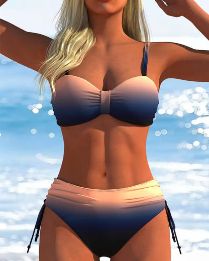 Bikini Kleurverloop Patroon Met Koord