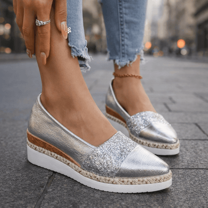 Ida | Luxe Glitter Wedge Sneakers