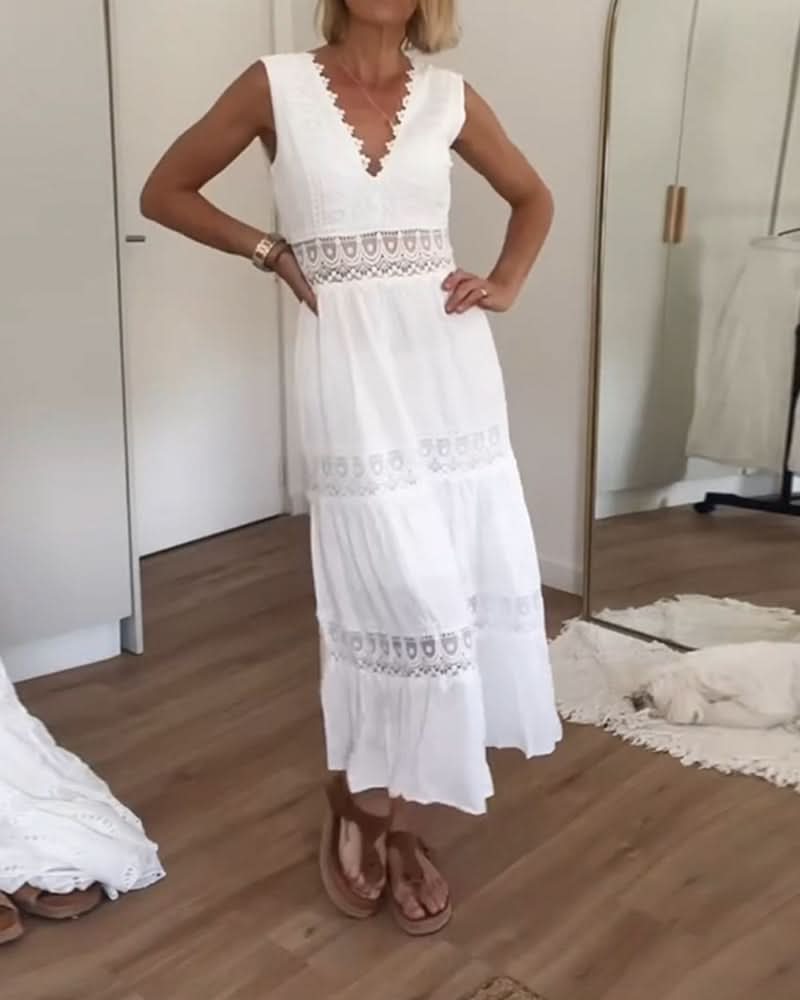 Jacqueline | Kanten V-hals Cami Jurk