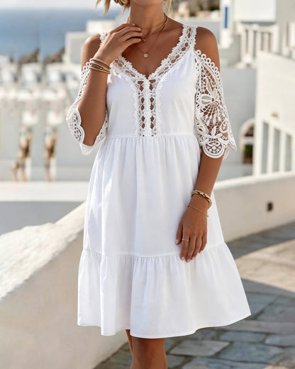 Lisette | Off-Shoulder Kanten Jurkje