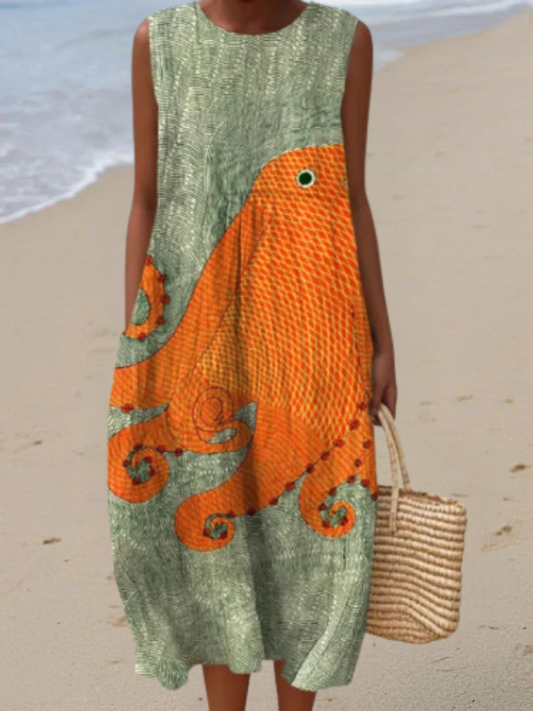Tess - Oceanic Midi Jurk