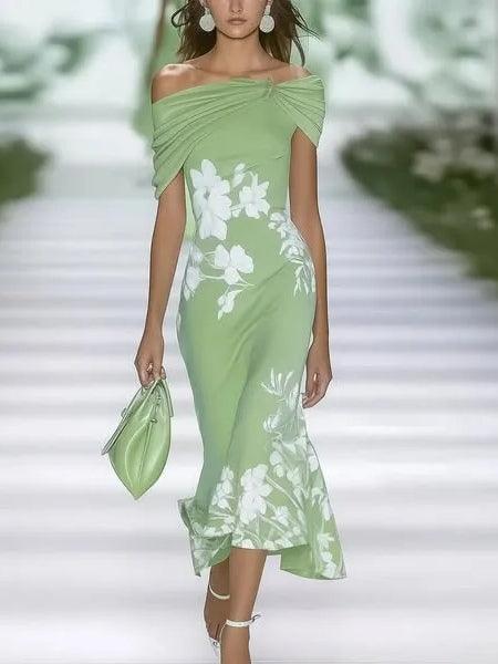 Lente Zomer Bloemige Geprinte Elegante Jurken