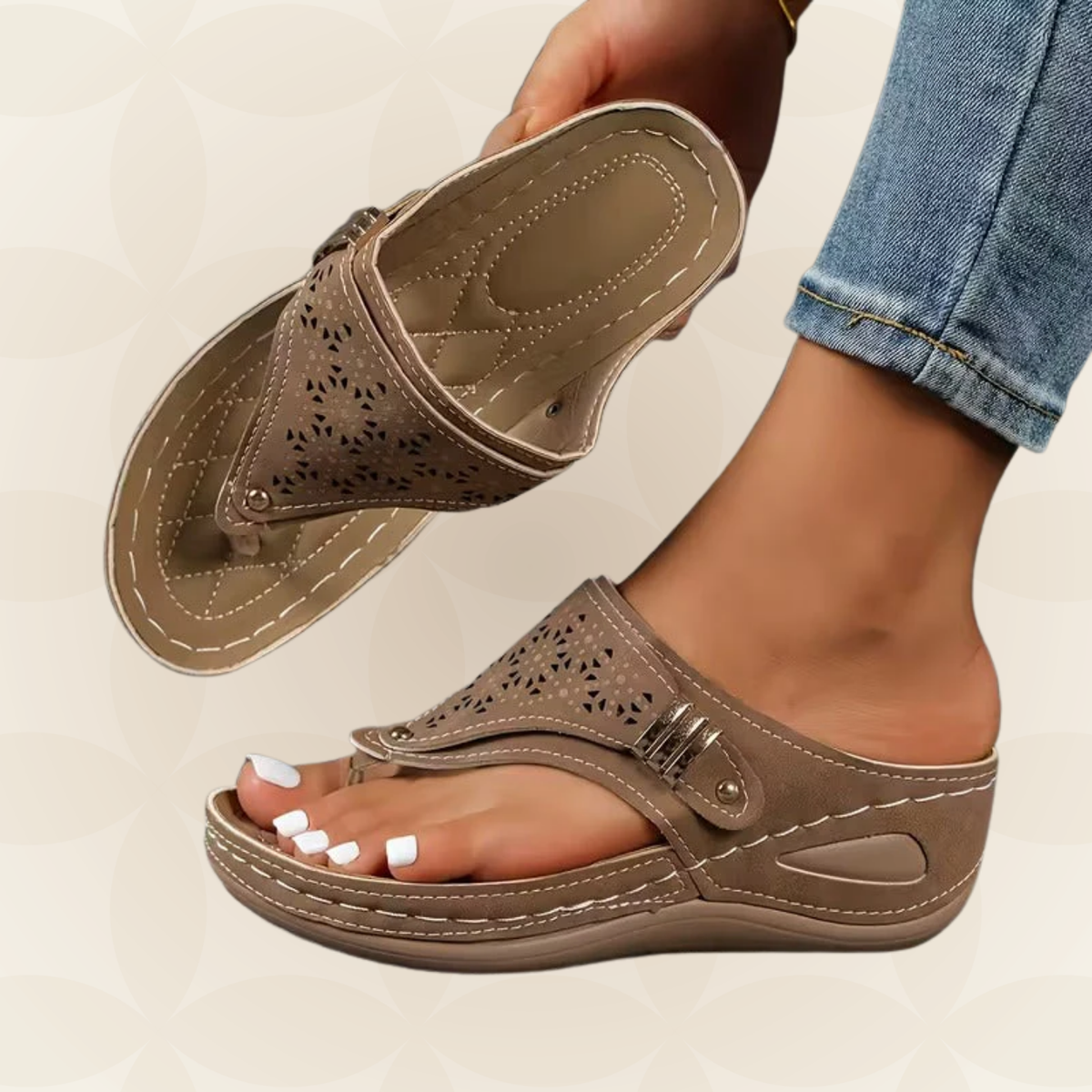 Yara | Sandalen met ergonomische zool en comfortabele sleehak