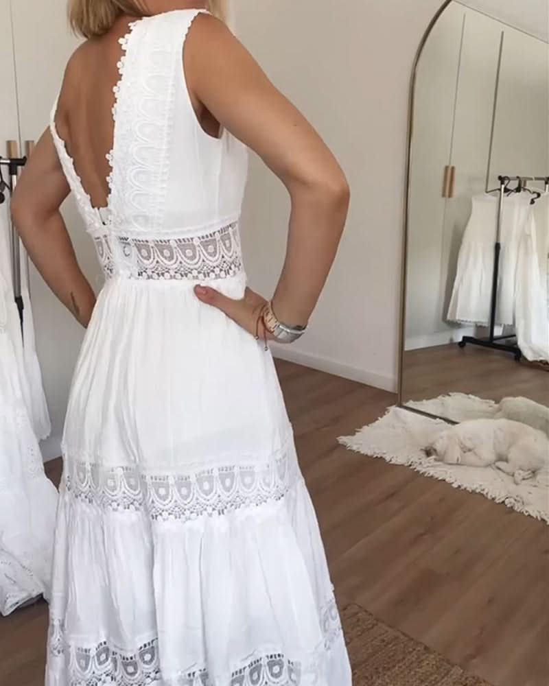 Jacqueline | Kanten V-hals Cami Jurk