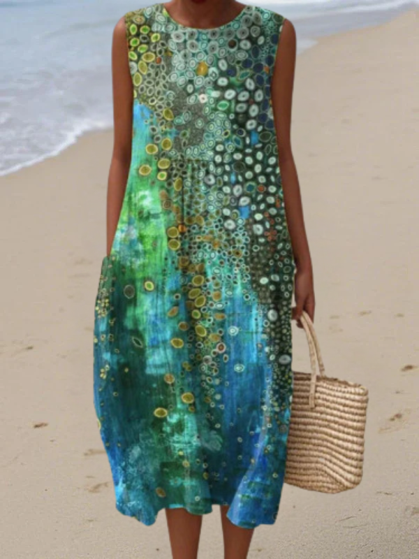 Manja - Reef Midi Geometrische Jurk