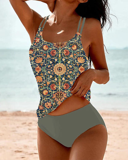 Gedrukte Tankini met Dubbele Band