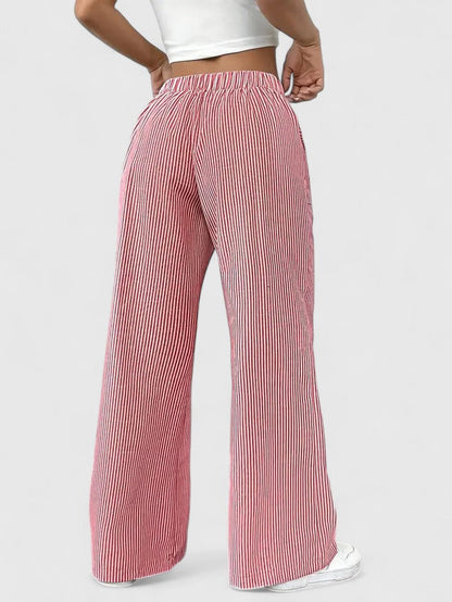 Manon – Comfortabele wide leg broek met strepen