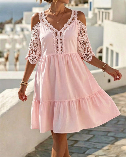 Lisette | Off-Shoulder Kanten Jurkje