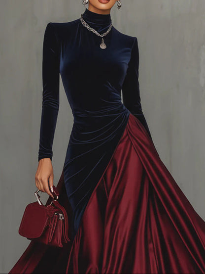 Lian | Lange bicolor jurk