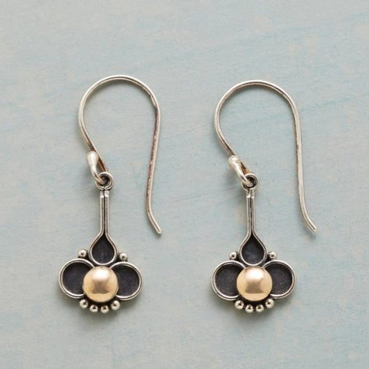 Boho Klaver Oorbellen met Gouden Parels
