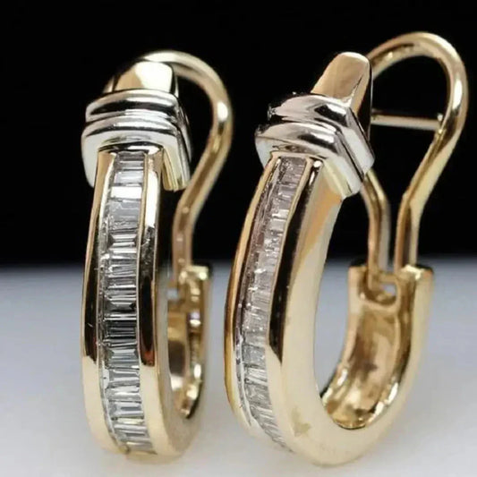 Vintage gouden en diamanten oorbellen