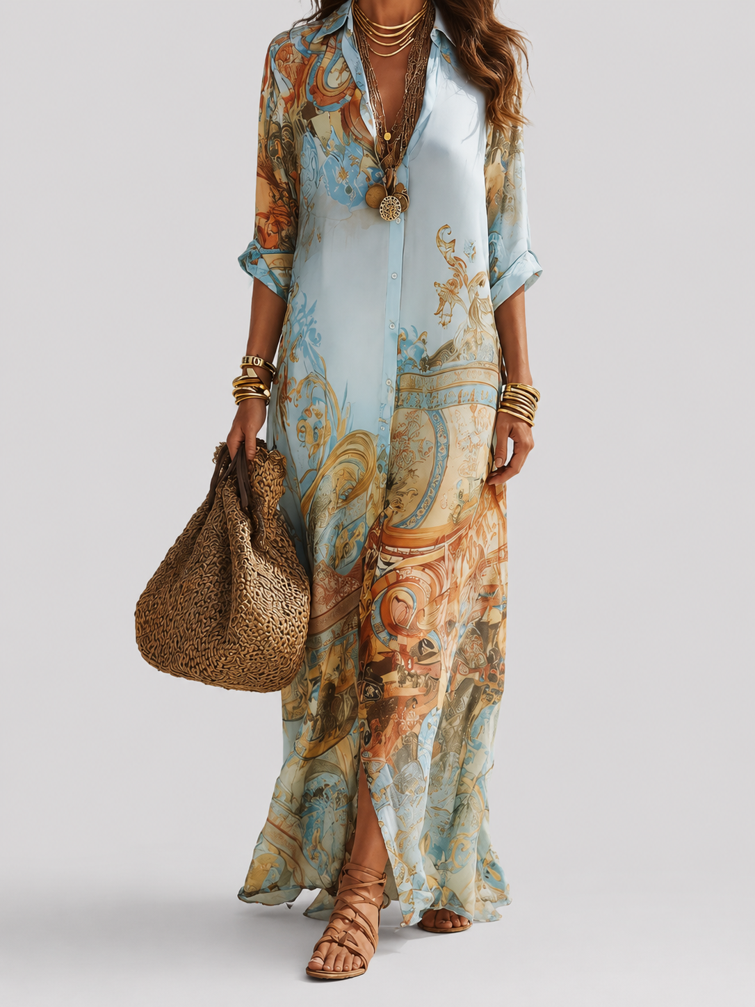 Ingrid | Elegante Mediterrane Blousejurk