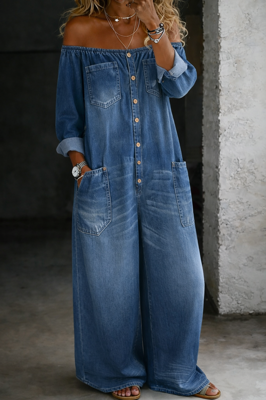 Elena | Jumpsuit met off-shoulder en lange mouwen