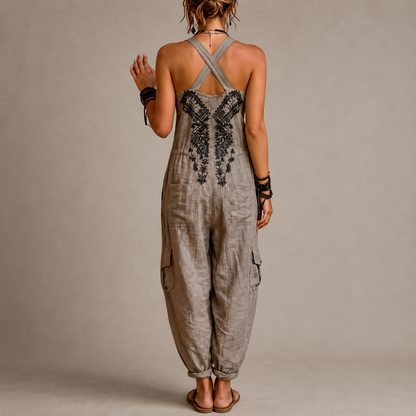 Mieke | Boho geborduurde jumpsuit