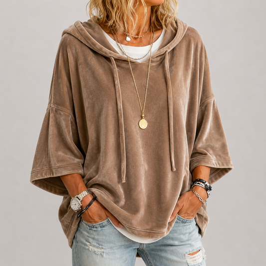 Wies – Luxe Oversized Fluwelen Hoodie