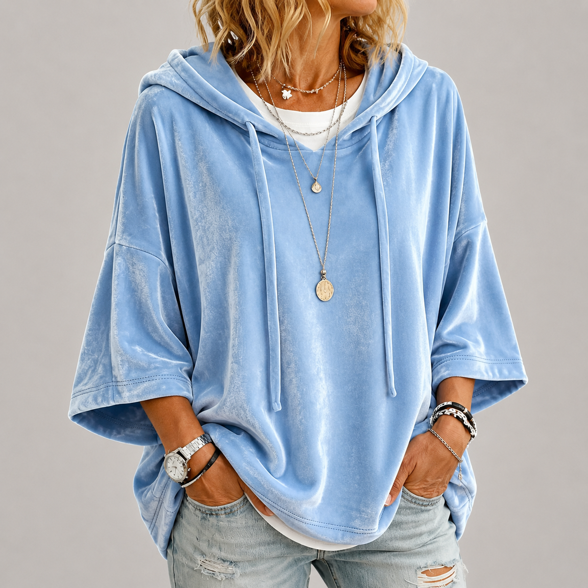 Wies – Luxe Oversized Fluwelen Hoodie