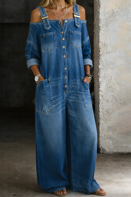 Sophia | Denim jurk met blote schouders