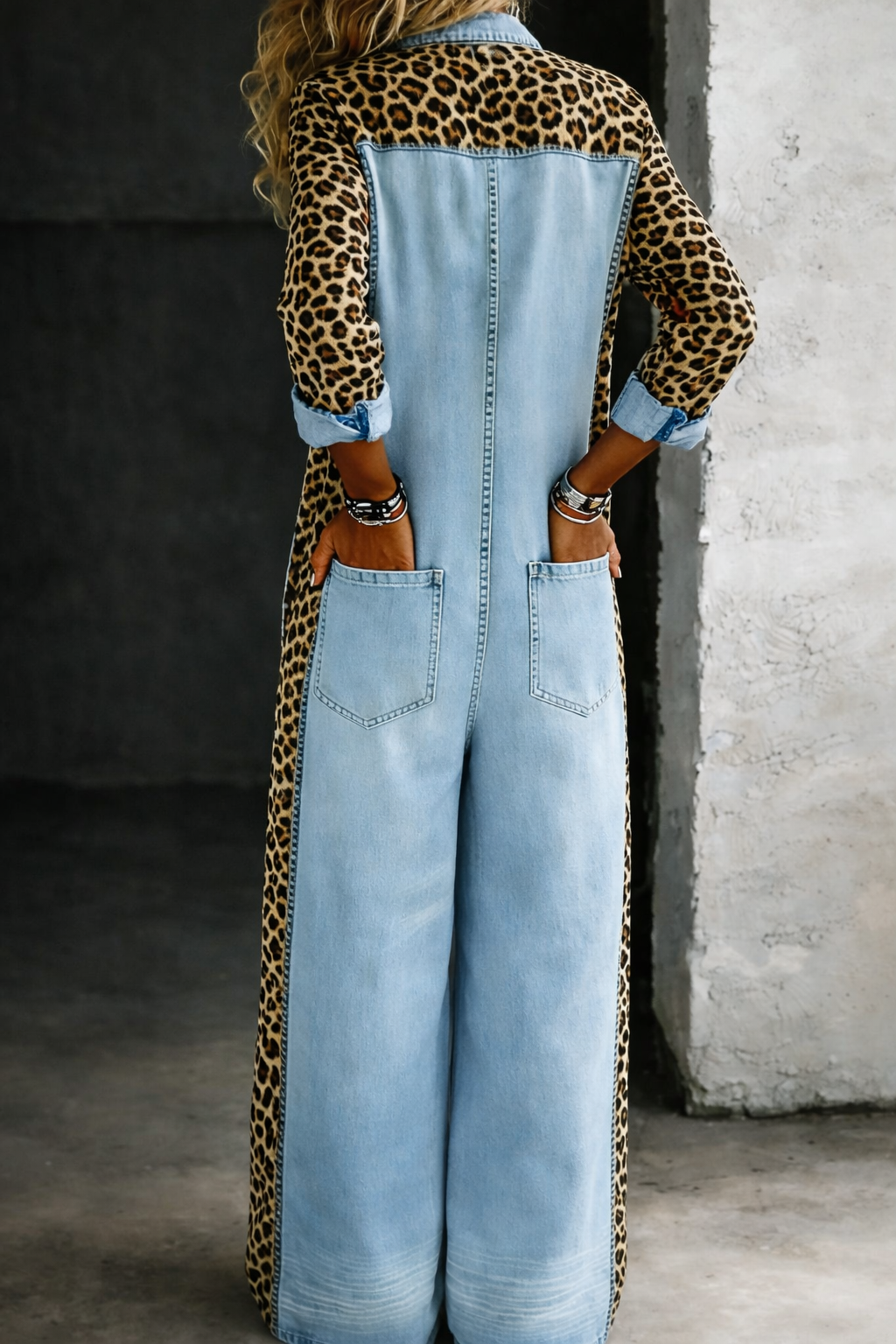 Amanda | Denim jumpsuit met lange mouwen