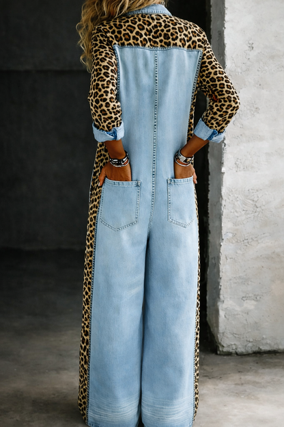 Amanda | Denim jumpsuit met lange mouwen