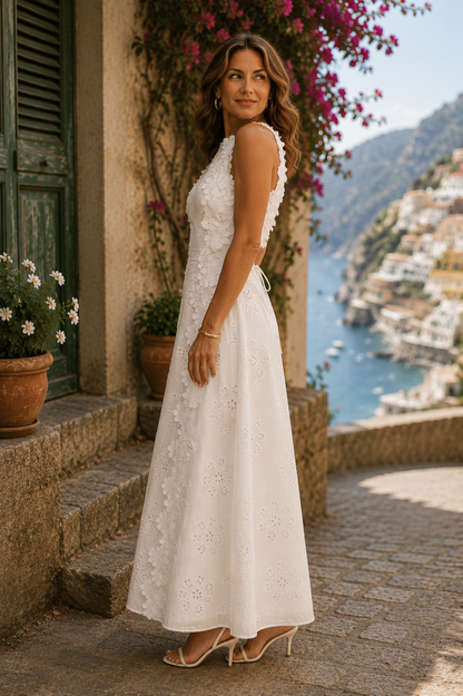 Della | Elegante Maxi Jurk met Borduursels