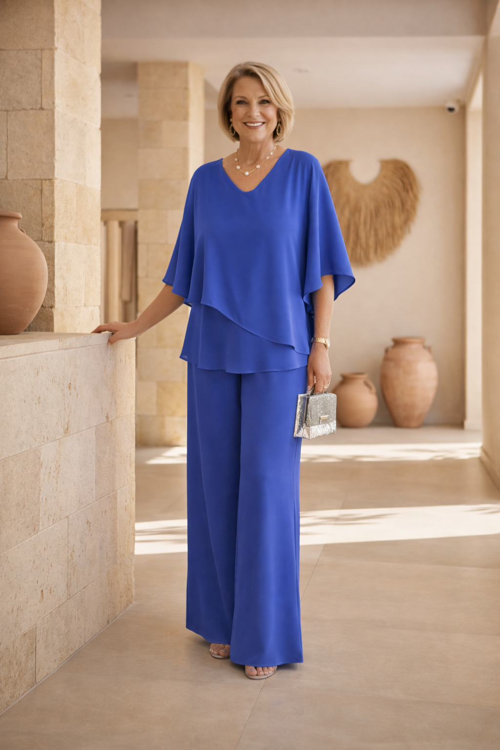 Martha - Zorgeloze Brede Pantalon Set