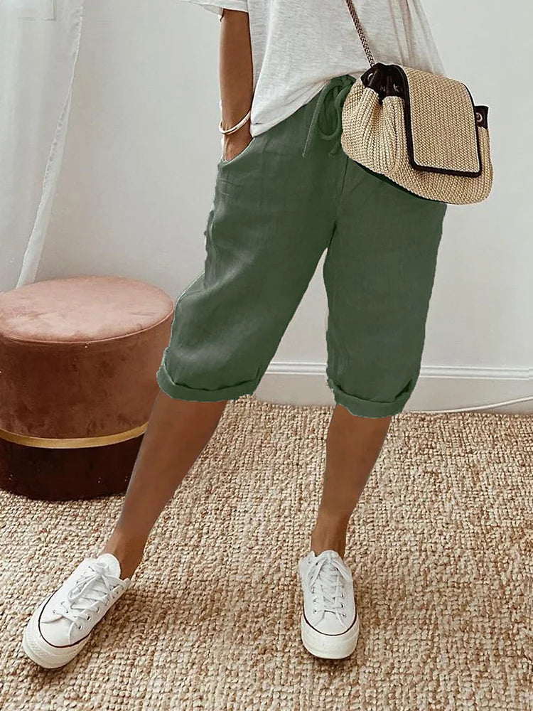 Julia | Katoen linnen Dames Shorts - 1+1 Gratis