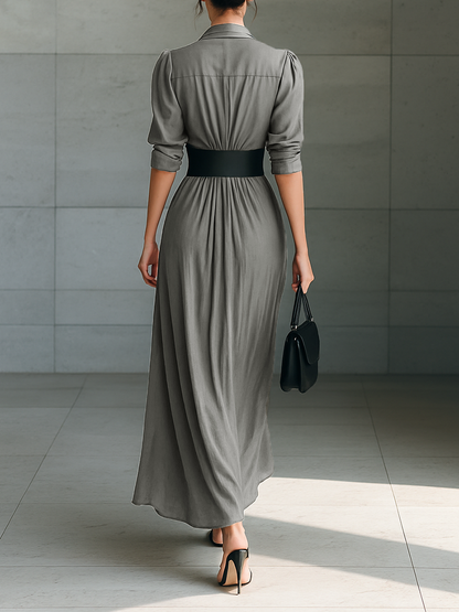 Kelly - Lange plissé jurk