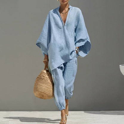 Alice | Casual tweedelige set met V-hals voor dames