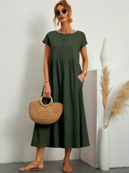Gabrielle™ — Midi jurk met tijdloze elegante stof