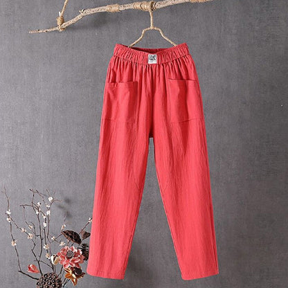 Margriet - Katoen En Linnen Effen Kleur Casual Broek