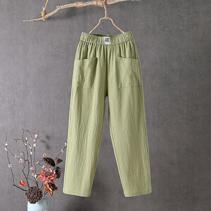 Margriet - Katoen En Linnen Effen Kleur Casual Broek