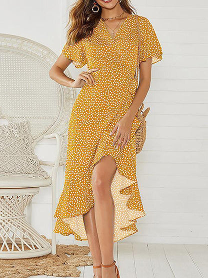 Roos - Maxi Jurk met V-hals en elegante split