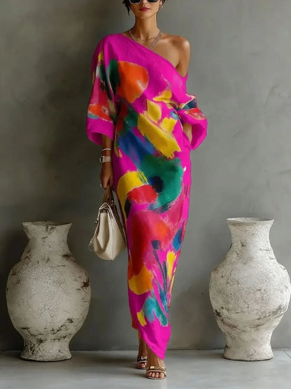 Glenda | Kleurrijke Maxi Jurk